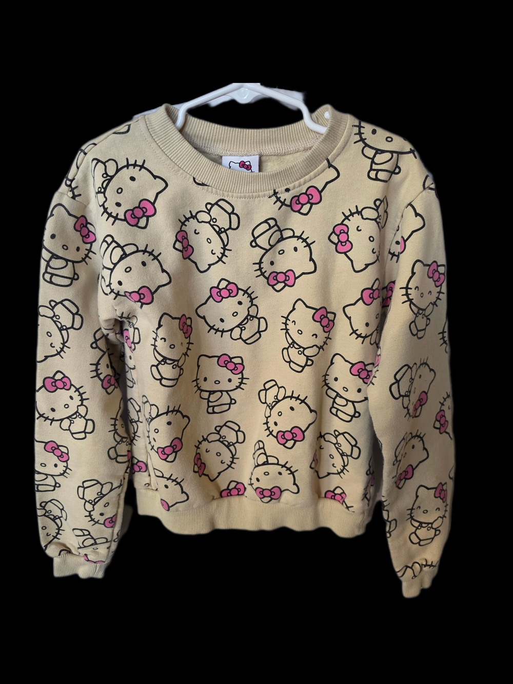 Official Sanrio Hello Kitty All-Over Print Cream Crewneck Sweatshirt
